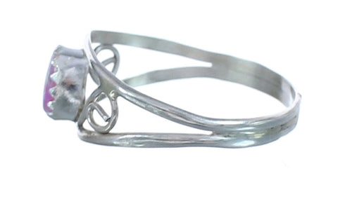 American Indian Sterling Silver Pink Opal Ring Size 4-1/2 BX119326